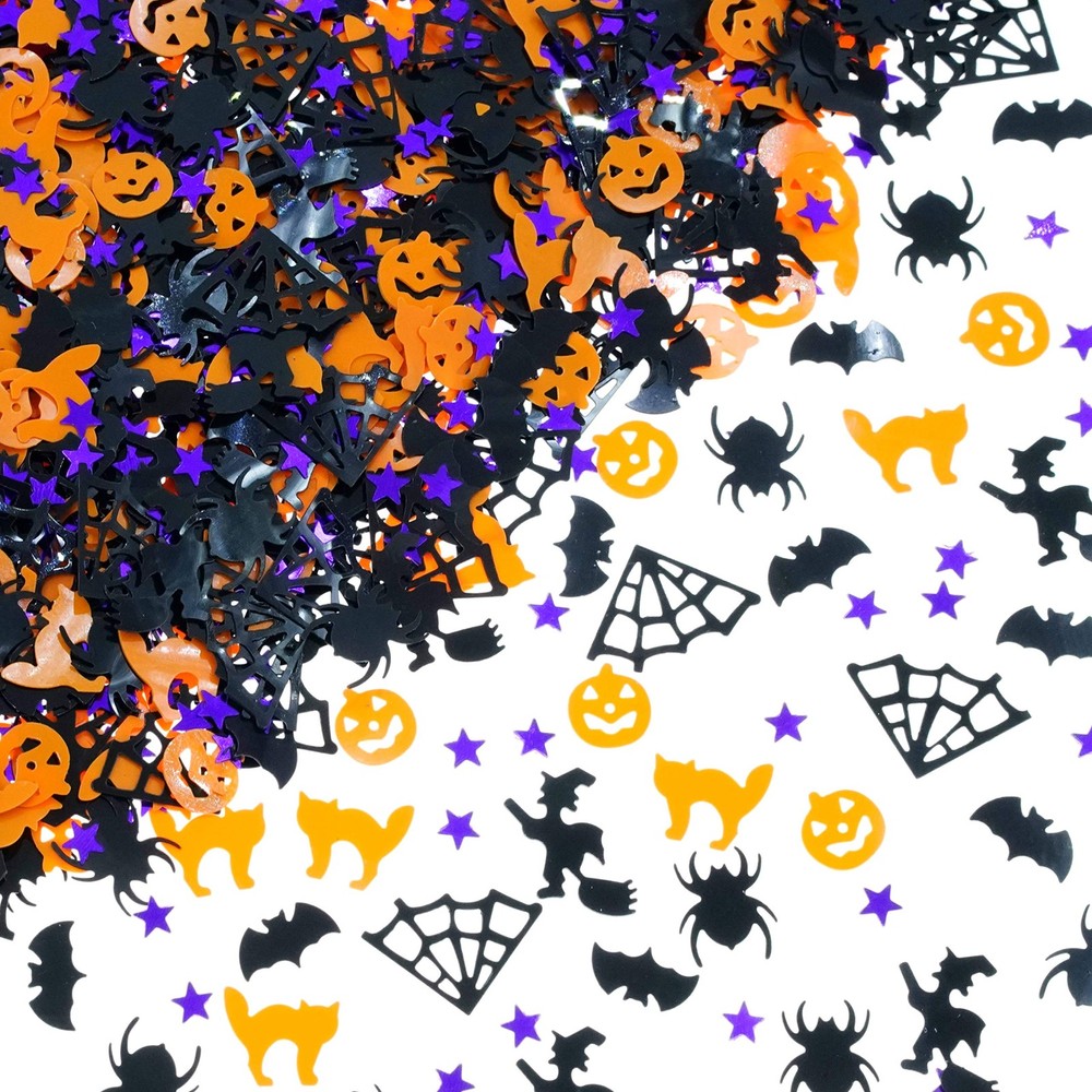 60g Pumpkin Spider Webs Halloween Party Table Scatter Foil Metallic Sequins