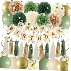 Green Birthday Party Decorations for Women Girls with Happy Birthday Sage Green