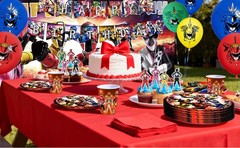 98 Pcs Power Rangers Decorations Tableware,Power Rangers Party Backdrop Banner
