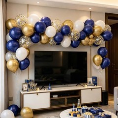 Navy Blue Gold Graduation Party Balloons 50pc Set Arch Garland Kit Decor