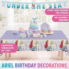 The Little Mermaid Party Decorations – Serves 16 – Ariel Birthday Party Supplies