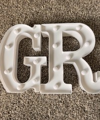 Marquee Light Up GRAD Letters White 9 Inch Warm LED Lights