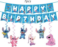 Vibrant 88PCS Stitch Birthday Decorations: Fun Plates, Cups & Swirls Included