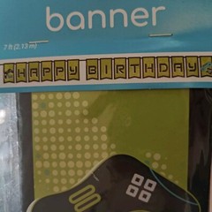 Happy Birthday Party Banner 7ft. Long Level Up Gamers New Sealed Unisex Y2K