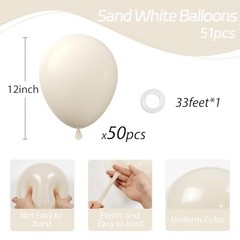 50pcs Sand White Balloons 12 inch Cream Beige Latex Party Decor Wedding Birthday