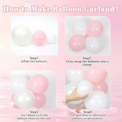 Pink Birthday Decorations with Pearl White Light Pearl Metallic Pink Foil