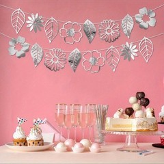Leaf Banner, Funky Bohemian Leaf Banner, Double Sided Waterproof Colorful