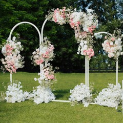 3x Metal Wedding Arch Backdrop Stand Frame for Ceremony, Bridal, Birthday Party