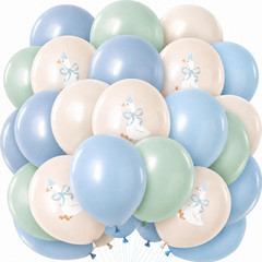 One Silly Goose Birthday Decor Balloons for Boy, 60PCS 12 Inch Pastel Blue Green