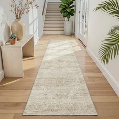 Washable Runner Rug 2×8 Runners for Hallways，Vintage 2′ x 8′ (Runner), Beige