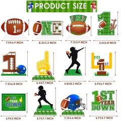 12 PCS Football First Year Down Honeycomb Centerpieces 1st Birthday Decor