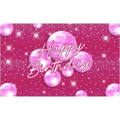 XtraLarge Happy Birthday Backdrop – 72×44 Inch | Pink Happy Birthday Banner for