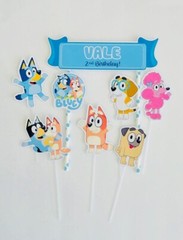 Personalized Bluey Themed Cake Topper