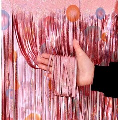 2 Pack Tinsel Foil Fringe Backdrop Curtains Streamers Party Decoration New