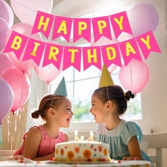 Happy Birthday Banner Sign Wall Door Hanging Banners Flag for Party