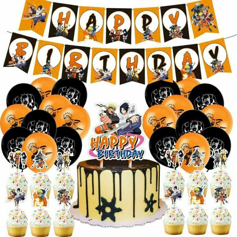 Anime Naruto Birthday Party Decorations Set,Banner Cake Topper Balloons US Stock