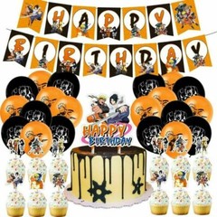 Anime Naruto Birthday Party Decorations Set,Banner Cake Topper Balloons US Stock