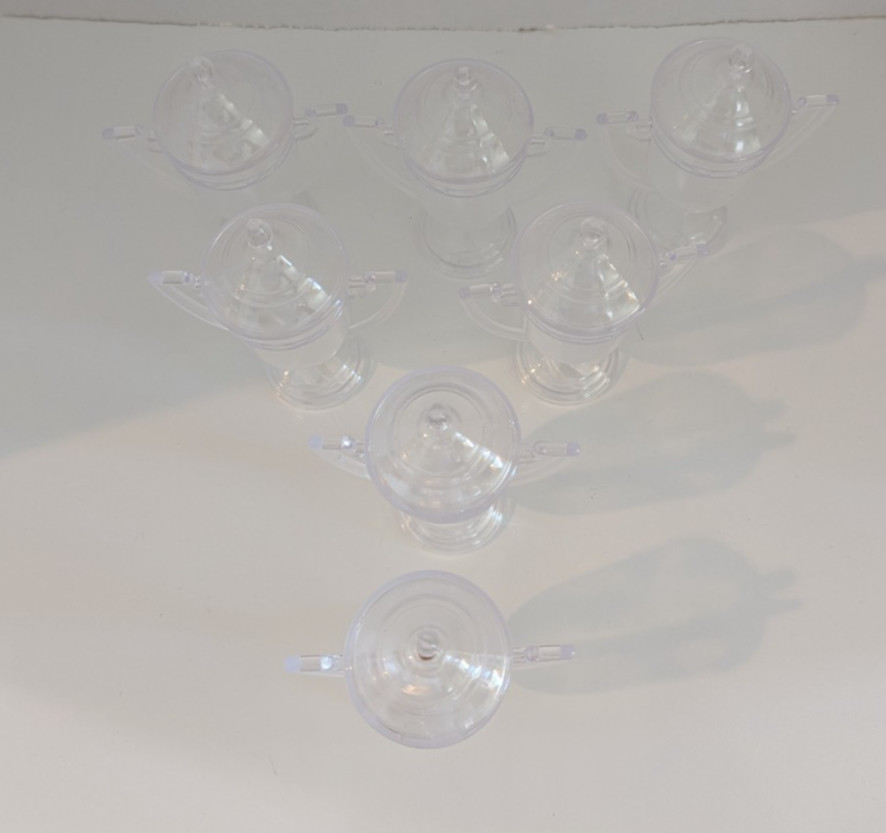 Hammont Trophy Cup Shaped Acrylic Candy Boxes 1.69 x 3.5 x 3.14 7 pack