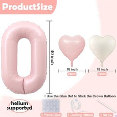 Pink 60 Balloon Number Pastel Pink 60th Birthday Party Decorations Number 60