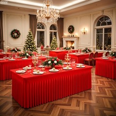 Suppromo 6ft Red Spandex Table Cloths for Rectangle Tables Wrinkle Free Red Tabl