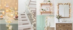 Cherry Blossom Garland Artificial Cherry Flower Vines 2 Pack Hanging Silk