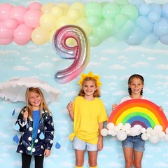 On Cloud 9 Decorations for Girls Pastel Rainbow Balloon Garland Arch Kit On C…