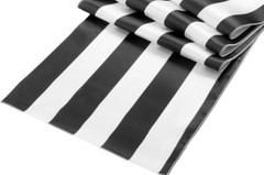 12″x108″ Inch Black and White Striped Satin Table Runner- Halloween Party Decor