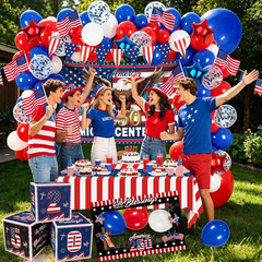 USA 250th Complete Patriotic Party Kit 170Pc Balloon Arch 4th of July Party Deco