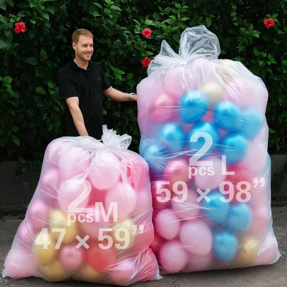 Extra Large Balloon Bags for Transport 4 Pack for Weddings & Parties