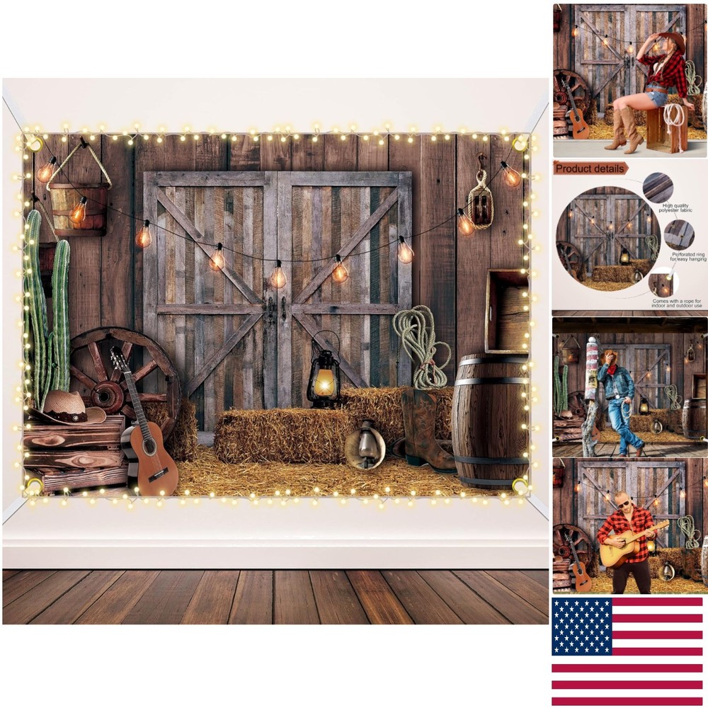7×5 ft Western Cowboy Party Backdrop – Perfect for Weddings & Birthdays