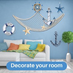 1PC Fish Net Decorative – Fish Net Decorations Decorative Netting Nautical Fi…
