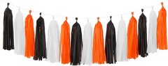 Black-White Orange Halloween Party-Decorations Tassel-Garland – 15pcs Graduation