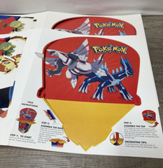 6 Pokemon Diamond & Pearl Masks + Centerpiece Birthday Party Supplies 2008 Vtg