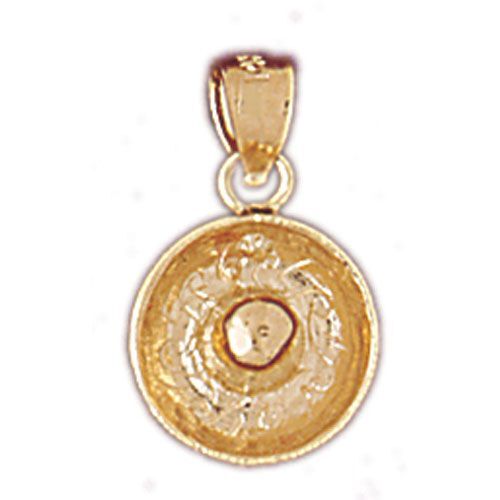 3D Cowboy’s Hat Charm Pendant 14k Gold (1.6 Grams)