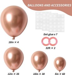 129pcs Rose Gold Balloon Kit – Perfect for Celebrations & Decor