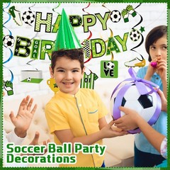 16 Pcs Soccer Birthday Party Decorations Include Soccer Happy Birthday Banner…