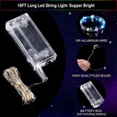 10 PCS LED Light Up BoBo Balloons 20″ Clear Bubble Balloon Birthday Party Decor