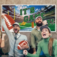 65″ x 32.7″ Football Banner for Tailgate & 65 inches by 32.7 inches, green