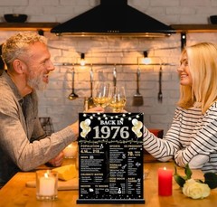 50th Birthday Decorations Gift for Women Men, Black Gold Back in 1976 Poster …