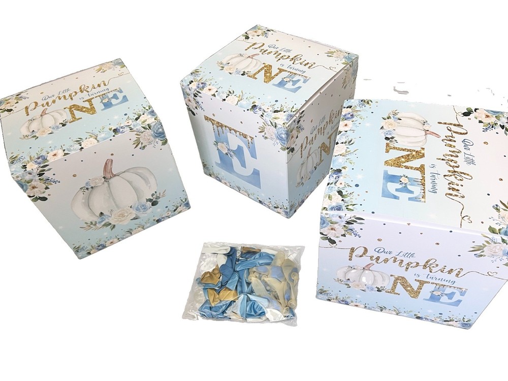 1st Birthday Decoration Boxes Balloons Our Little Pumpkin Theme Party Supplies