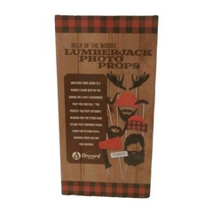 Boxed 10pc Lumberjack Photo Booth Props Set Red Black Party Supplies NEW