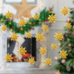 3D Snowflake Hanging Decorations 18 Pack 3 Size Gold Color Paper Snowflake Hangi