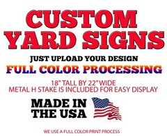 10 Custom made Corrugated Plastic Yard Signs with Metal H Stake Business mktg