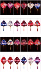 Retro Chinese Hanging Lanterns Peony Floral Cloth Lantern Party Festival Decor