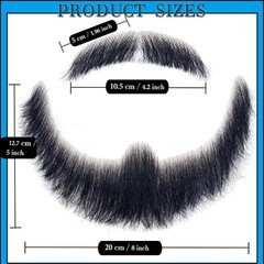Fake Beard Realistic Mustache Large Fake goatee 100% Human Hair Full Hand Tie…