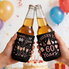 60th Birthday Decorations for Women, 24 Pcs 1966 Can Cooler Sleeve | Vintage Ros
