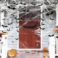 1200 Sqft Halloween Spider Webs and 120Pcs Fake Bats and 50Pcs Fake Spiders Supe