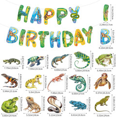Reptile Birthday Party Decorations Reptile Swamp Happy Birthday Banner and 15 Pc