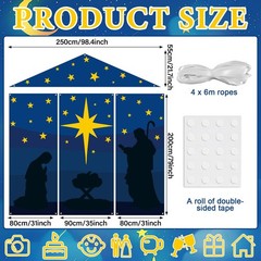 4 Pcs Christmas Nativity Scene Banners Decorations Jesus Religious Front Door…