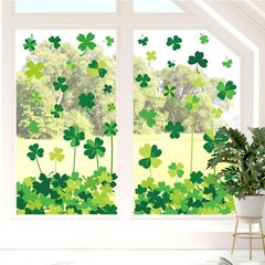 6 Sheets St. Patrick’ s Day Window Clings Window Decal Green Shamrock Clover Reu